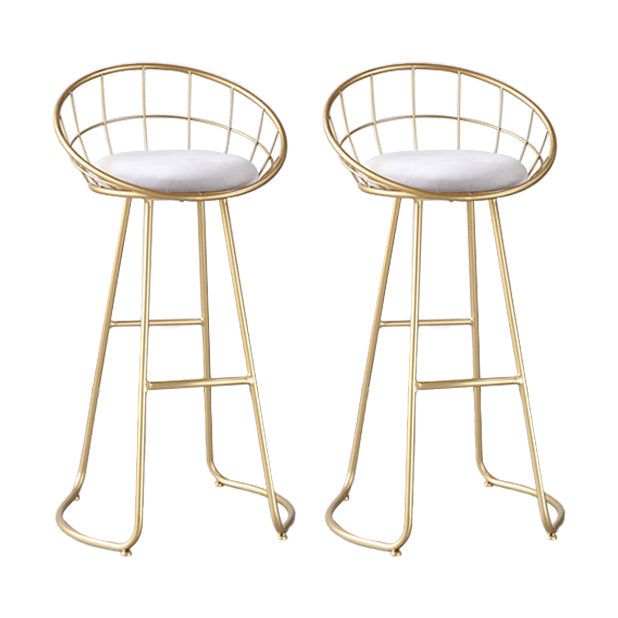 Contemporary Round Bar and Counter Stool Metal Stool with Sled Base Gold 2 Piece Set Clearhalo 'Bar Furniture' 'Bar Stools' 'bar_stools' 'furn' 'furn_bar_stools' 'Furniture' 'furniture_bar_stools' 'Kitchen & Dining Furniture' 4706096