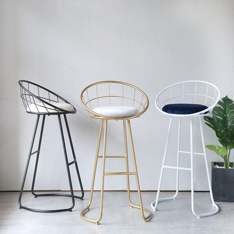 Contemporary Round Bar and Counter Stool Metal Stool with Sled Base Clearhalo 'Bar Furniture' 'Bar Stools' 'bar_stools' 'furn' 'furn_bar_stools' 'Furniture' 'furniture_bar_stools' 'Kitchen & Dining Furniture' 4706097