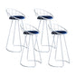 Contemporary Round Bar and Counter Stool Metal Stool with Sled Base White 4 Piece Set Clearhalo 'Bar Furniture' 'Bar Stools' 'bar_stools' 'furn' 'furn_bar_stools' 'Furniture' 'furniture_bar_stools' 'Kitchen & Dining Furniture' 4706103