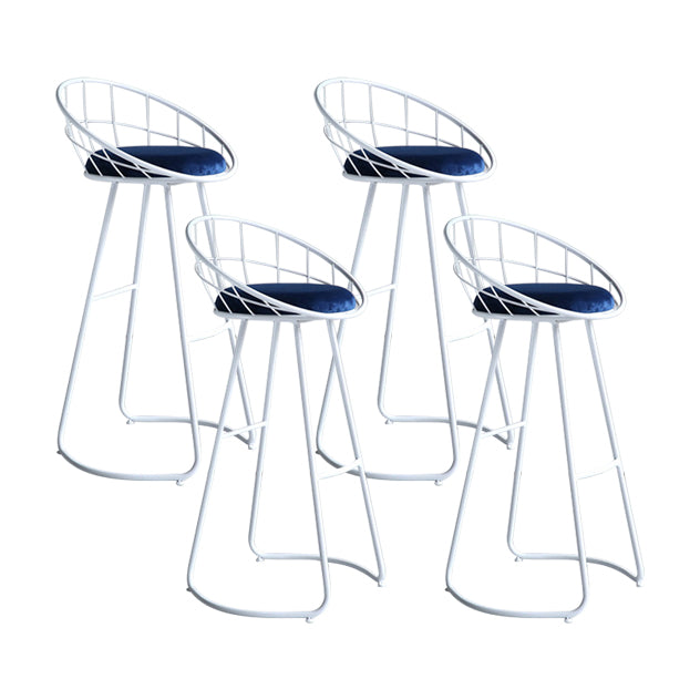 Contemporary Round Bar and Counter Stool Metal Stool with Sled Base White 4 Piece Set Clearhalo 'Bar Furniture' 'Bar Stools' 'bar_stools' 'furn' 'furn_bar_stools' 'Furniture' 'furniture_bar_stools' 'Kitchen & Dining Furniture' 4706103