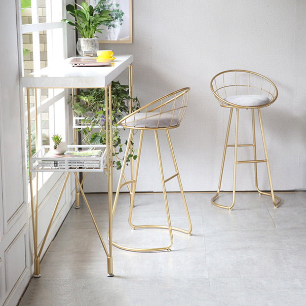 Contemporary Round Bar and Counter Stool Metal Stool with Sled Base Clearhalo 'Bar Furniture' 'Bar Stools' 'bar_stools' 'furn' 'furn_bar_stools' 'Furniture' 'furniture_bar_stools' 'Kitchen & Dining Furniture' 4706107