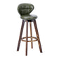 Contemporary Solid Wood Barstool Indoor Bar Stool with Footrest and Cushion Army Green Brown 1 Piece Clearhalo 'Bar Furniture' 'Bar Stools' 'bar_stools' 'furn' 'furn_bar_stools' 'Furniture' 'furniture_bar_stools' 'Kitchen & Dining Furniture' 4706157