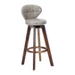 Contemporary Solid Wood Barstool Indoor Bar Stool with Footrest and Cushion Light Gray Brown 1 Piece Clearhalo 'Bar Furniture' 'Bar Stools' 'bar_stools' 'furn' 'furn_bar_stools' 'Furniture' 'furniture_bar_stools' 'Kitchen & Dining Furniture' 4706162