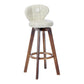 Contemporary Solid Wood Barstool Indoor Bar Stool with Footrest and Cushion Off-White Brown 1 Piece Clearhalo 'Bar Furniture' 'Bar Stools' 'bar_stools' 'furn' 'furn_bar_stools' 'Furniture' 'furniture_bar_stools' 'Kitchen & Dining Furniture' 4706163
