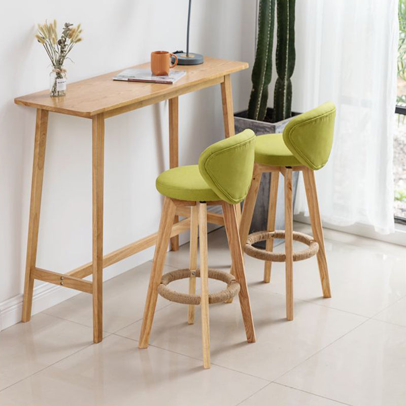 Contemporary Solid Wood Barstool Indoor Bar Stool with Footrest and Cushion Clearhalo 'Bar Furniture' 'Bar Stools' 'bar_stools' 'furn' 'furn_bar_stools' 'Furniture' 'furniture_bar_stools' 'Kitchen & Dining Furniture' 4706168