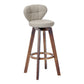 Contemporary Solid Wood Barstool Indoor Bar Stool with Footrest and Cushion Khaki Brown 1 Piece Clearhalo 'Bar Furniture' 'Bar Stools' 'bar_stools' 'furn' 'furn_bar_stools' 'Furniture' 'furniture_bar_stools' 'Kitchen & Dining Furniture' 4706170