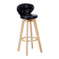 Contemporary Solid Wood Barstool Indoor Bar Stool with Footrest and Cushion Black Wood 1 Piece Clearhalo 'Bar Furniture' 'Bar Stools' 'bar_stools' 'furn' 'furn_bar_stools' 'Furniture' 'furniture_bar_stools' 'Kitchen & Dining Furniture' 4706172