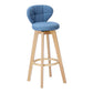 Contemporary Solid Wood Barstool Indoor Bar Stool with Footrest and Cushion Light Blue Wood 1 Piece Clearhalo 'Bar Furniture' 'Bar Stools' 'bar_stools' 'furn' 'furn_bar_stools' 'Furniture' 'furniture_bar_stools' 'Kitchen & Dining Furniture' 4706173