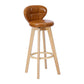Contemporary Solid Wood Barstool Indoor Bar Stool with Footrest and Cushion Tan Wood 1 Piece Clearhalo 'Bar Furniture' 'Bar Stools' 'bar_stools' 'furn' 'furn_bar_stools' 'Furniture' 'furniture_bar_stools' 'Kitchen & Dining Furniture' 4706174