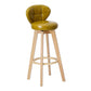 Contemporary Solid Wood Barstool Indoor Bar Stool with Footrest and Cushion Ginger Wood 1 Piece Clearhalo 'Bar Furniture' 'Bar Stools' 'bar_stools' 'furn' 'furn_bar_stools' 'Furniture' 'furniture_bar_stools' 'Kitchen & Dining Furniture' 4706176