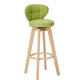 Contemporary Solid Wood Barstool Indoor Bar Stool with Footrest and Cushion Green Wood 1 Piece Clearhalo 'Bar Furniture' 'Bar Stools' 'bar_stools' 'furn' 'furn_bar_stools' 'Furniture' 'furniture_bar_stools' 'Kitchen & Dining Furniture' 4706178