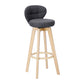Contemporary Solid Wood Barstool Indoor Bar Stool with Footrest and Cushion Grey Wood 1 Piece Clearhalo 'Bar Furniture' 'Bar Stools' 'bar_stools' 'furn' 'furn_bar_stools' 'Furniture' 'furniture_bar_stools' 'Kitchen & Dining Furniture' 4706180