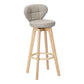 Contemporary Solid Wood Barstool Indoor Bar Stool with Footrest and Cushion Khaki Wood 1 Piece Clearhalo 'Bar Furniture' 'Bar Stools' 'bar_stools' 'furn' 'furn_bar_stools' 'Furniture' 'furniture_bar_stools' 'Kitchen & Dining Furniture' 4706181