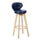 Contemporary Solid Wood Barstool Indoor Bar Stool with Footrest and Cushion Blue Wood 1 Piece Clearhalo 'Bar Furniture' 'Bar Stools' 'bar_stools' 'furn' 'furn_bar_stools' 'Furniture' 'furniture_bar_stools' 'Kitchen & Dining Furniture' 4706182