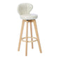 Contemporary Solid Wood Barstool Indoor Bar Stool with Footrest and Cushion Off-White Wood 1 Piece Clearhalo 'Bar Furniture' 'Bar Stools' 'bar_stools' 'furn' 'furn_bar_stools' 'Furniture' 'furniture_bar_stools' 'Kitchen & Dining Furniture' 4706183