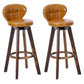 Contemporary Solid Wood Barstool Indoor Bar Stool with Footrest and Cushion Tan Brown 2 Piece Set Clearhalo 'Bar Furniture' 'Bar Stools' 'bar_stools' 'furn' 'furn_bar_stools' 'Furniture' 'furniture_bar_stools' 'Kitchen & Dining Furniture' 4706188