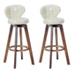 Contemporary Solid Wood Barstool Indoor Bar Stool with Footrest and Cushion Off-White Brown 2 Piece Set Clearhalo 'Bar Furniture' 'Bar Stools' 'bar_stools' 'furn' 'furn_bar_stools' 'Furniture' 'furniture_bar_stools' 'Kitchen & Dining Furniture' 4706192