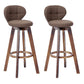 Contemporary Solid Wood Barstool Indoor Bar Stool with Footrest and Cushion Coffee Brown 2 Piece Set Clearhalo 'Bar Furniture' 'Bar Stools' 'bar_stools' 'furn' 'furn_bar_stools' 'Furniture' 'furniture_bar_stools' 'Kitchen & Dining Furniture' 4706193