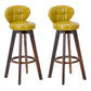 Contemporary Solid Wood Barstool Indoor Bar Stool with Footrest and Cushion Ginger Brown 2 Piece Set Clearhalo 'Bar Furniture' 'Bar Stools' 'bar_stools' 'furn' 'furn_bar_stools' 'Furniture' 'furniture_bar_stools' 'Kitchen & Dining Furniture' 4706195
