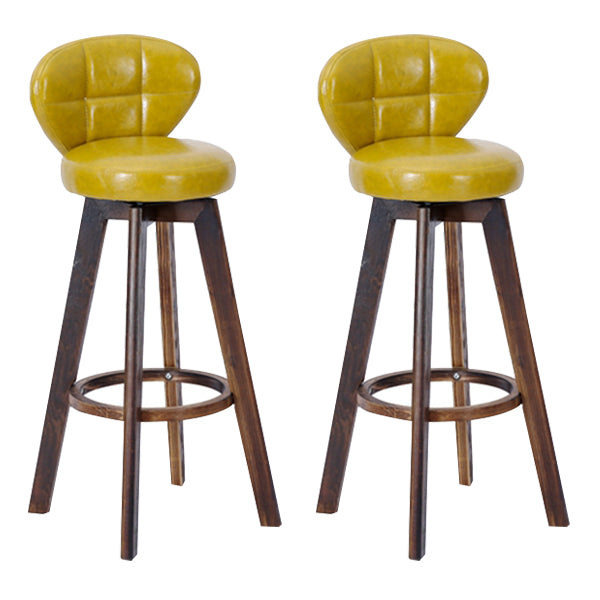 Contemporary Solid Wood Barstool Indoor Bar Stool with Footrest and Cushion Ginger Brown 2 Piece Set Clearhalo 'Bar Furniture' 'Bar Stools' 'bar_stools' 'furn' 'furn_bar_stools' 'Furniture' 'furniture_bar_stools' 'Kitchen & Dining Furniture' 4706195