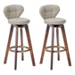 Contemporary Solid Wood Barstool Indoor Bar Stool with Footrest and Cushion Khaki Brown 2 Piece Set Clearhalo 'Bar Furniture' 'Bar Stools' 'bar_stools' 'furn' 'furn_bar_stools' 'Furniture' 'furniture_bar_stools' 'Kitchen & Dining Furniture' 4706196
