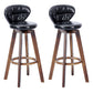 Contemporary Solid Wood Barstool Indoor Bar Stool with Footrest and Cushion Black Brown 2 Piece Set Clearhalo 'Bar Furniture' 'Bar Stools' 'bar_stools' 'furn' 'furn_bar_stools' 'Furniture' 'furniture_bar_stools' 'Kitchen & Dining Furniture' 4706197