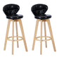 Contemporary Solid Wood Barstool Indoor Bar Stool with Footrest and Cushion Black Wood 2 Piece Set Clearhalo 'Bar Furniture' 'Bar Stools' 'bar_stools' 'furn' 'furn_bar_stools' 'Furniture' 'furniture_bar_stools' 'Kitchen & Dining Furniture' 4706198