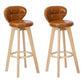 Contemporary Solid Wood Barstool Indoor Bar Stool with Footrest and Cushion Tan Wood 2 Piece Set Clearhalo 'Bar Furniture' 'Bar Stools' 'bar_stools' 'furn' 'furn_bar_stools' 'Furniture' 'furniture_bar_stools' 'Kitchen & Dining Furniture' 4706200