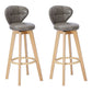 Contemporary Solid Wood Barstool Indoor Bar Stool with Footrest and Cushion Light Gray Wood 2 Piece Set Clearhalo 'Bar Furniture' 'Bar Stools' 'bar_stools' 'furn' 'furn_bar_stools' 'Furniture' 'furniture_bar_stools' 'Kitchen & Dining Furniture' 4706201