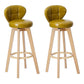 Contemporary Solid Wood Barstool Indoor Bar Stool with Footrest and Cushion Ginger Wood 2 Piece Set Clearhalo 'Bar Furniture' 'Bar Stools' 'bar_stools' 'furn' 'furn_bar_stools' 'Furniture' 'furniture_bar_stools' 'Kitchen & Dining Furniture' 4706202