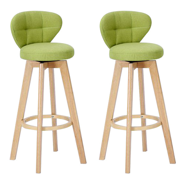Contemporary Solid Wood Barstool Indoor Bar Stool with Footrest and Cushion Green Wood 2 Piece Set Clearhalo 'Bar Furniture' 'Bar Stools' 'bar_stools' 'furn' 'furn_bar_stools' 'Furniture' 'furniture_bar_stools' 'Kitchen & Dining Furniture' 4706204