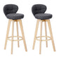 Contemporary Solid Wood Barstool Indoor Bar Stool with Footrest and Cushion Grey Wood 2 Piece Set Clearhalo 'Bar Furniture' 'Bar Stools' 'bar_stools' 'furn' 'furn_bar_stools' 'Furniture' 'furniture_bar_stools' 'Kitchen & Dining Furniture' 4706206