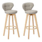 Contemporary Solid Wood Barstool Indoor Bar Stool with Footrest and Cushion Khaki Wood 2 Piece Set Clearhalo 'Bar Furniture' 'Bar Stools' 'bar_stools' 'furn' 'furn_bar_stools' 'Furniture' 'furniture_bar_stools' 'Kitchen & Dining Furniture' 4706207