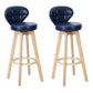 Contemporary Solid Wood Barstool Indoor Bar Stool with Footrest and Cushion Blue Wood 2 Piece Set Clearhalo 'Bar Furniture' 'Bar Stools' 'bar_stools' 'furn' 'furn_bar_stools' 'Furniture' 'furniture_bar_stools' 'Kitchen & Dining Furniture' 4706208