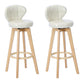 Contemporary Solid Wood Barstool Indoor Bar Stool with Footrest and Cushion Off-White Wood 2 Piece Set Clearhalo 'Bar Furniture' 'Bar Stools' 'bar_stools' 'furn' 'furn_bar_stools' 'Furniture' 'furniture_bar_stools' 'Kitchen & Dining Furniture' 4706209