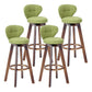 Contemporary Solid Wood Barstool Indoor Bar Stool with Footrest and Cushion Green Brown 4 Piece Set Clearhalo 'Bar Furniture' 'Bar Stools' 'bar_stools' 'furn' 'furn_bar_stools' 'Furniture' 'furniture_bar_stools' 'Kitchen & Dining Furniture' 4706212