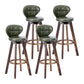 Contemporary Solid Wood Barstool Indoor Bar Stool with Footrest and Cushion Army Green Brown 4 Piece Set Clearhalo 'Bar Furniture' 'Bar Stools' 'bar_stools' 'furn' 'furn_bar_stools' 'Furniture' 'furniture_bar_stools' 'Kitchen & Dining Furniture' 4706215