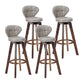 Contemporary Solid Wood Barstool Indoor Bar Stool with Footrest and Cushion Light Gray Brown 4 Piece Set Clearhalo 'Bar Furniture' 'Bar Stools' 'bar_stools' 'furn' 'furn_bar_stools' 'Furniture' 'furniture_bar_stools' 'Kitchen & Dining Furniture' 4706217