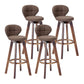Contemporary Solid Wood Barstool Indoor Bar Stool with Footrest and Cushion Coffee Brown 4 Piece Set Clearhalo 'Bar Furniture' 'Bar Stools' 'bar_stools' 'furn' 'furn_bar_stools' 'Furniture' 'furniture_bar_stools' 'Kitchen & Dining Furniture' 4706219