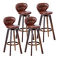 Contemporary Solid Wood Barstool Indoor Bar Stool with Footrest and Cushion Brown Brown 4 Piece Set Clearhalo 'Bar Furniture' 'Bar Stools' 'bar_stools' 'furn' 'furn_bar_stools' 'Furniture' 'furniture_bar_stools' 'Kitchen & Dining Furniture' 4706220