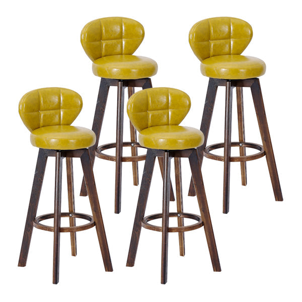Contemporary Solid Wood Barstool Indoor Bar Stool with Footrest and Cushion Ginger Brown 4 Piece Set Clearhalo 'Bar Furniture' 'Bar Stools' 'bar_stools' 'furn' 'furn_bar_stools' 'Furniture' 'furniture_bar_stools' 'Kitchen & Dining Furniture' 4706221