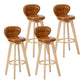 Contemporary Solid Wood Barstool Indoor Bar Stool with Footrest and Cushion Tan Wood 4 Piece Set Clearhalo 'Bar Furniture' 'Bar Stools' 'bar_stools' 'furn' 'furn_bar_stools' 'Furniture' 'furniture_bar_stools' 'Kitchen & Dining Furniture' 4706226