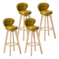 Contemporary Solid Wood Barstool Indoor Bar Stool with Footrest and Cushion Ginger Wood 4 Piece Set Clearhalo 'Bar Furniture' 'Bar Stools' 'bar_stools' 'furn' 'furn_bar_stools' 'Furniture' 'furniture_bar_stools' 'Kitchen & Dining Furniture' 4706228