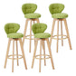 Contemporary Solid Wood Barstool Indoor Bar Stool with Footrest and Cushion Green Wood 4 Piece Set Clearhalo 'Bar Furniture' 'Bar Stools' 'bar_stools' 'furn' 'furn_bar_stools' 'Furniture' 'furniture_bar_stools' 'Kitchen & Dining Furniture' 4706230