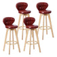 Contemporary Solid Wood Barstool Indoor Bar Stool with Footrest and Cushion Red Wood 4 Piece Set Clearhalo 'Bar Furniture' 'Bar Stools' 'bar_stools' 'furn' 'furn_bar_stools' 'Furniture' 'furniture_bar_stools' 'Kitchen & Dining Furniture' 4706231