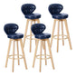 Contemporary Solid Wood Barstool Indoor Bar Stool with Footrest and Cushion Blue Wood 4 Piece Set Clearhalo 'Bar Furniture' 'Bar Stools' 'bar_stools' 'furn' 'furn_bar_stools' 'Furniture' 'furniture_bar_stools' 'Kitchen & Dining Furniture' 4706234
