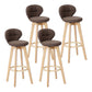 Contemporary Solid Wood Barstool Indoor Bar Stool with Footrest and Cushion Coffee Wood 4 Piece Set Clearhalo 'Bar Furniture' 'Bar Stools' 'bar_stools' 'furn' 'furn_bar_stools' 'Furniture' 'furniture_bar_stools' 'Kitchen & Dining Furniture' 4706237