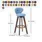 Contemporary Solid Wood Barstool Indoor Bar Stool with Footrest and Cushion Clearhalo 'Bar Furniture' 'Bar Stools' 'bar_stools' 'furn' 'furn_bar_stools' 'Furniture' 'furniture_bar_stools' 'Kitchen & Dining Furniture' 4706238