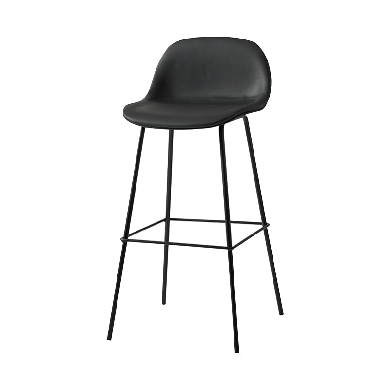Scandinavian Style Bar-stool with Bucket Seat Counter Stool for Restaurant Bar Gloss Black 1 Piece Clearhalo 'Bar Furniture' 'Bar Stools' 'bar_stools' 'furn' 'furn_bar_stools' 'Furniture' 'furniture_bar_stools' 'Kitchen & Dining Furniture' 4706243