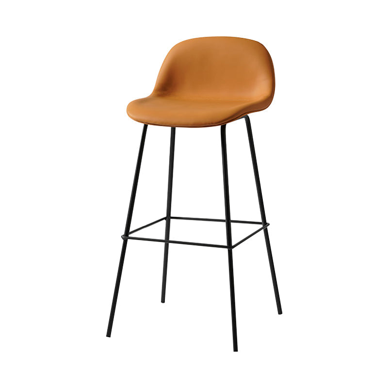Scandinavian Style Bar-stool with Bucket Seat Counter Stool for Restaurant Bar Brown 1 Piece Clearhalo 'Bar Furniture' 'Bar Stools' 'bar_stools' 'furn' 'furn_bar_stools' 'Furniture' 'furniture_bar_stools' 'Kitchen & Dining Furniture' 4706245